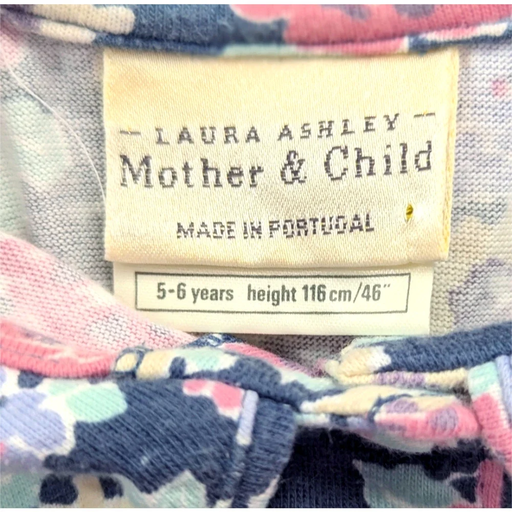 Vintage Laura Ashley Mother & Child Girls Floral Dress | Size 5-6 Years | 1980s